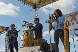 Stella Ruze greets the day with an opening River Stage set at XPNFest