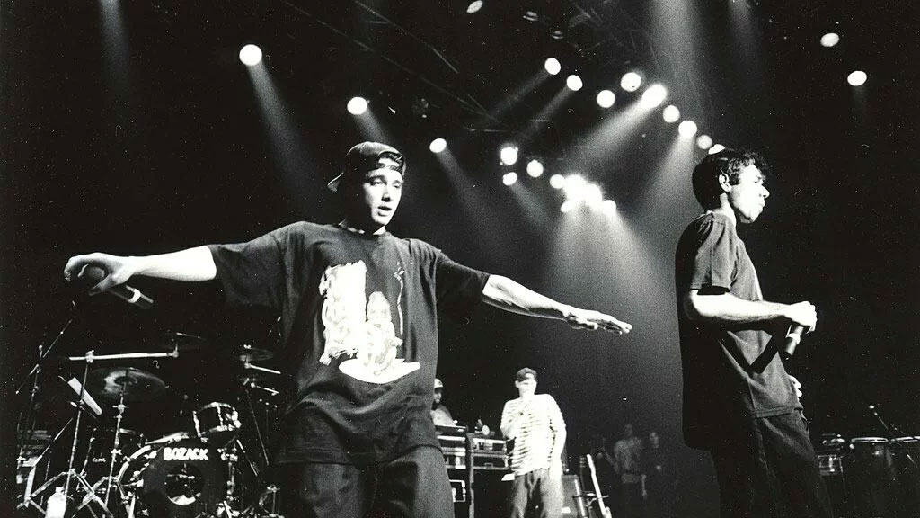 Beastie Boys at Club Citta in Kawasaki, Japan, in September 1992.