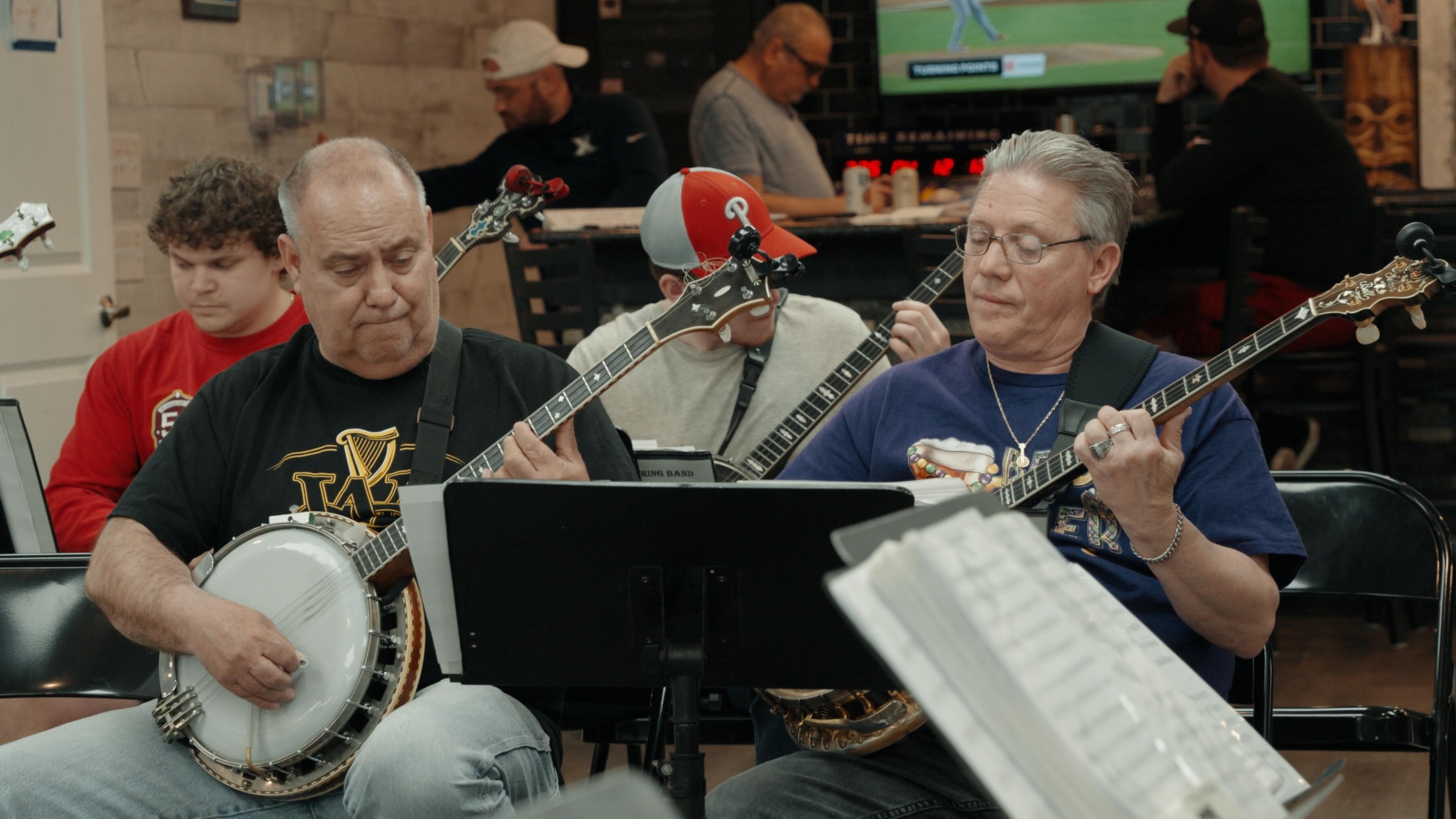Tom Loomis rehearses with the Woodland String Band in Philadelphia.