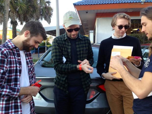 Everyone Everywhere slaps their artist wristbands on after checking in at FEST 13 | Photo by John Vettese