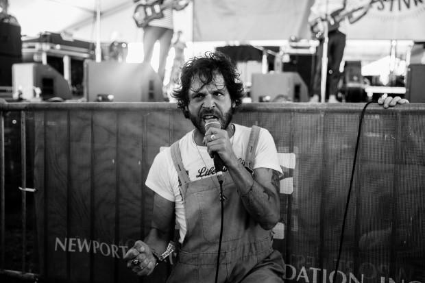 Langhorne Slim gets all up in the crowd's face at Newport 2015 |  Photo by Kate McCann | flickr.com/photos/126156760@N07