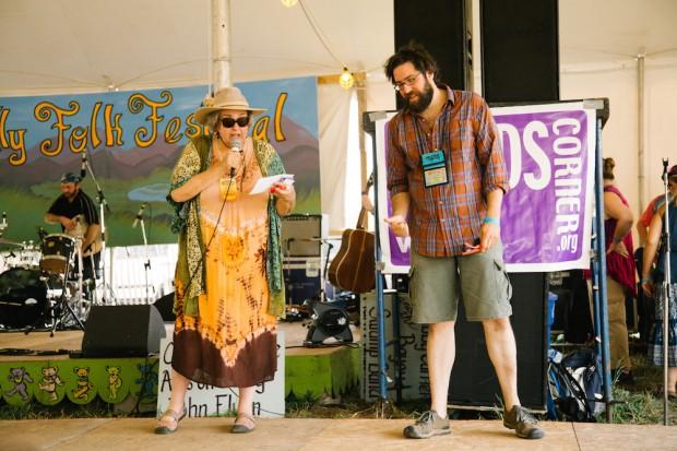 WXPN's Kathy O'Connell and Ian Zolitor at The Philadelphia Folk Fest | Photo by Hope Helmuth | hopehelmuth.com