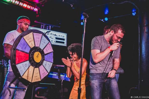 Dave Silver of RecPhilly hosts the show and spins the wheel | Photo by Chris Sikich | sikichphotography.com