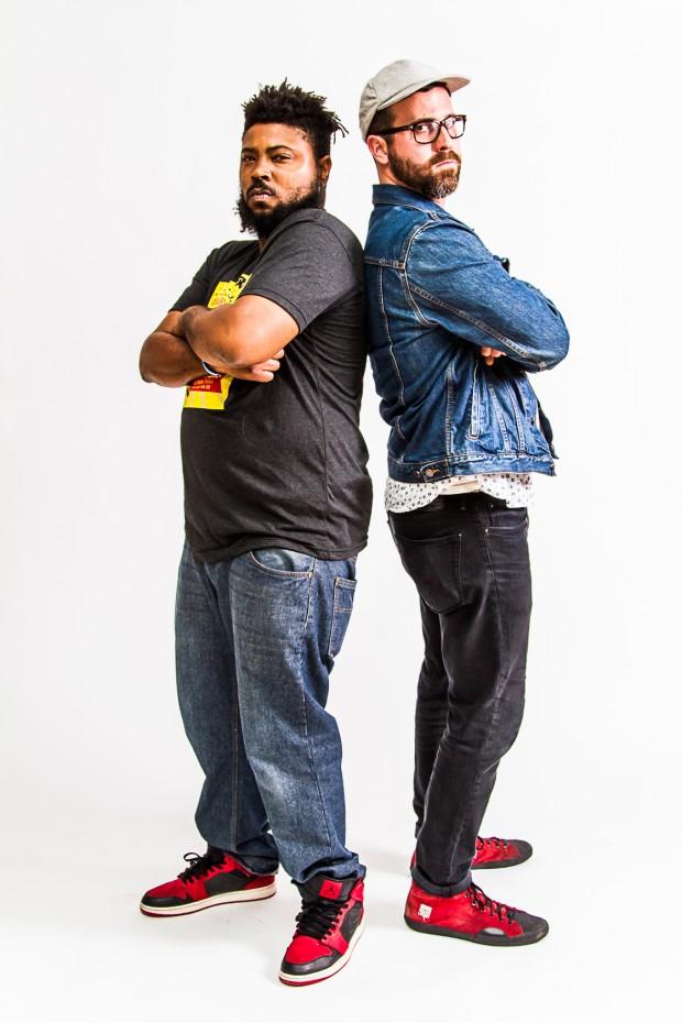 Reef The Lost Cauze (left) DJ Caliph-NOW (right)| Photo by Josh Pelta-Heller for WXPN | hellerhound.com