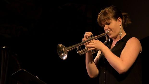 Trumpeter Tessa Ellis performs with Arcana New Music Ensemble | photo courtesy of Bowerbird