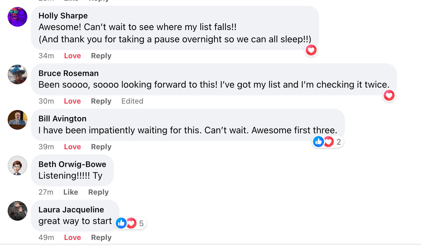 WXPN Facebook excitement