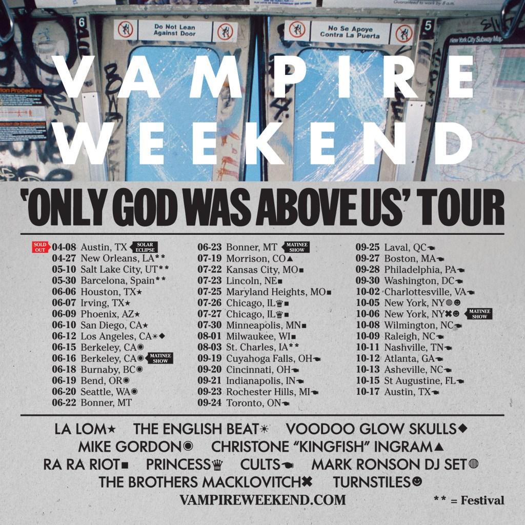 Vampire Weekend Announce 'Only God Was Above Us' Tour