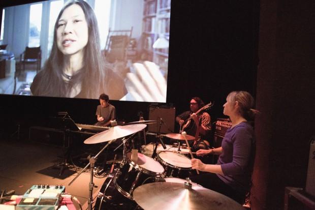 Yo La Tengo accompanying Green live (Photo by Ed Dittenhoefer for The Ithaca Times)