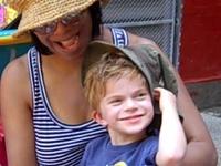 Ms Donna Rose, one of our classroom assistants, with Aaren Wallace-Larkin, one of our kids in CW Henry's extensive Autistic Support program.