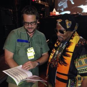 Bambaataa (right) with Johan Kugelberg in NYC (photo via Facebook)