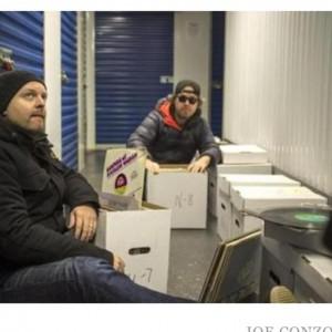 Surveying the collection with DJ Shadow (photo via Facebook)