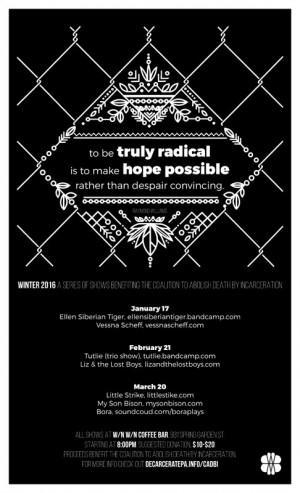 A poster for the CADBI benefits, designed be Georgette Flanagan