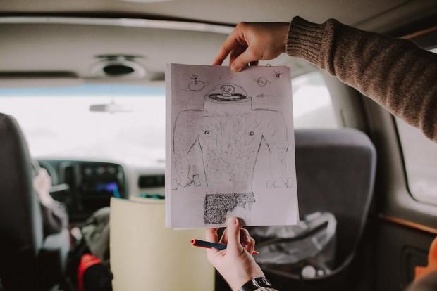 Doodling game the band played in the van to help pass time on the road. | photo by Katie Jean Photography