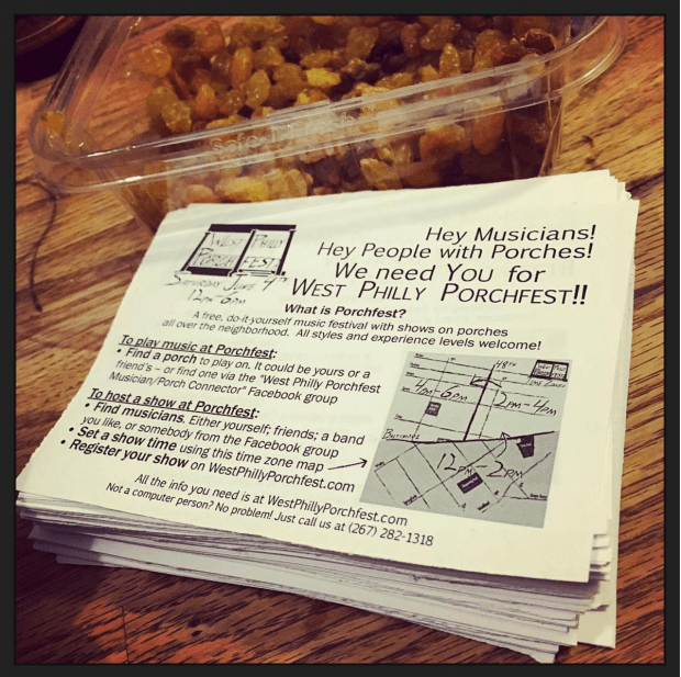Porchfest flyer | Photo by John Vettese for WXPN