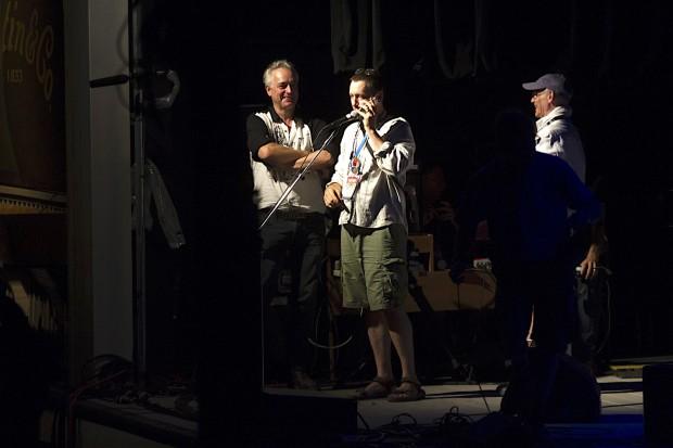 Jesse Lundy calling Gene Shay | Photo by John Vettese / WXPN