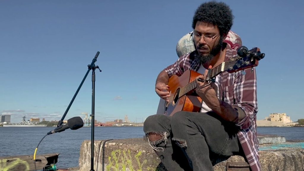 Dante Robinson goes acoustic on the Delaware River for Up And Ovr’s Musicale sessions