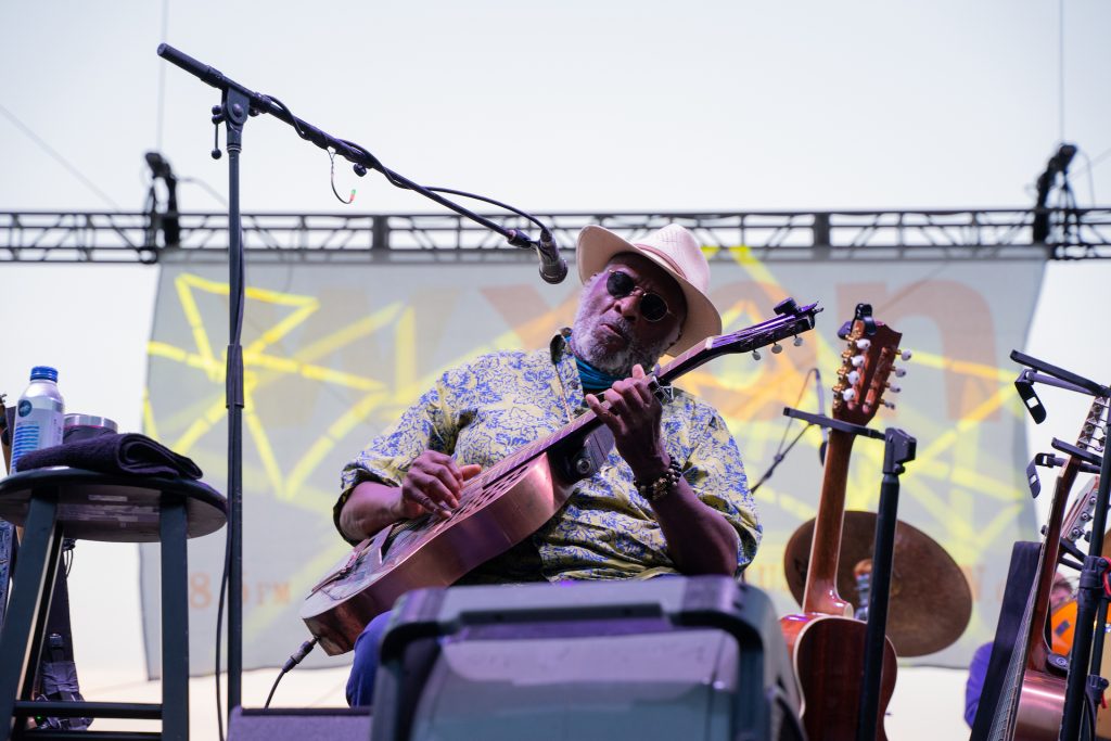 Legendary bluesman Taj Mahal was silly, swinging, and seductive on the River stage