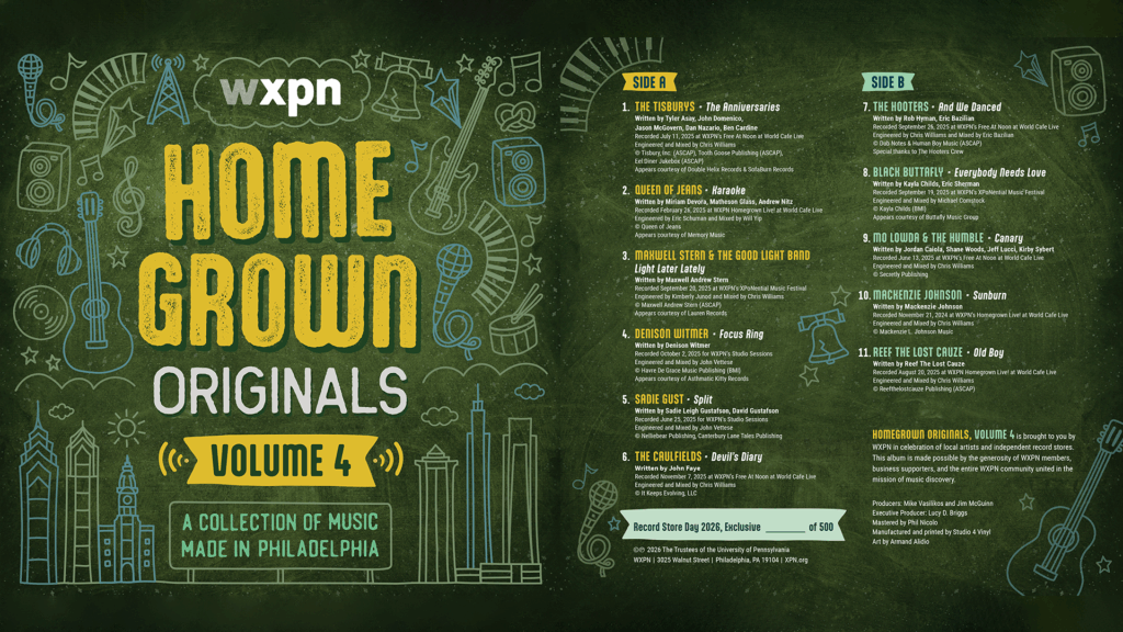 WXPN Announces Homegrown Originals Volume 4: An All-Philadelphia Record Store Day Vinyl Exclusive Only Available In Stores on April 18