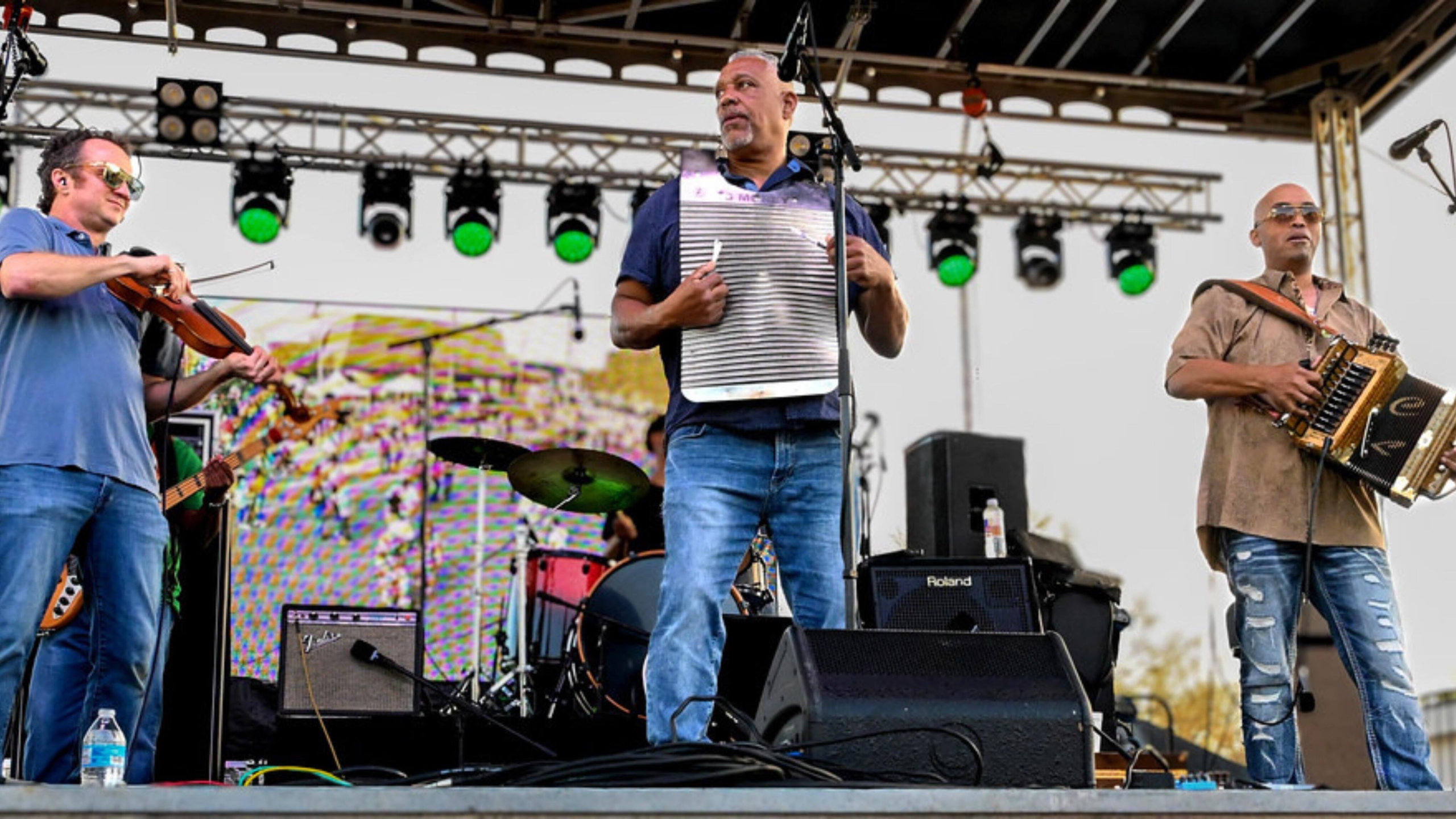 Corey Ledet Zydeco & Black Magic performing at the Cajun Mardi Gras Festival in Eunice, La., earlier this year.